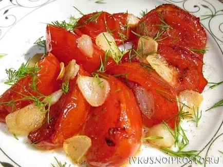 Sült paradicsom fokhagymás - recept fotókkal, és finom és egyszerű