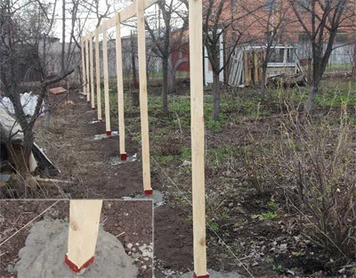 Oszlopok a kerítés kezével