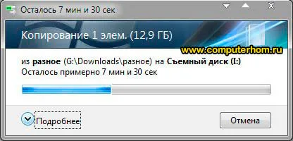 Fájlok átvitele USB flash meghajtó