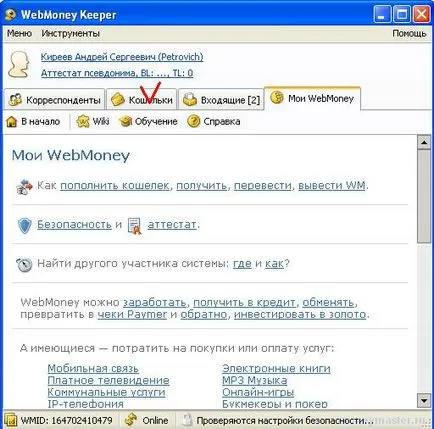 Hogyan kell megnyitni egy számlát WebMoney