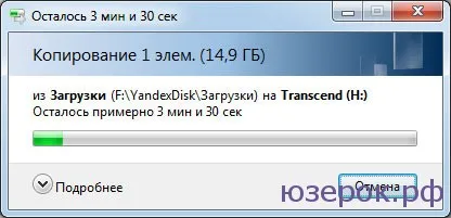 Fájlok átvitele USB flash meghajtó