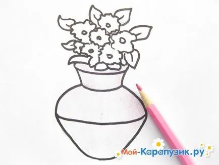 Hogyan rajzoljunk egy váza virág Hogyan rajzoljunk egy váza virág