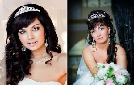 Esküvői frizurák a frufru félhosszú
