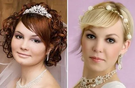 Esküvői frizurák a frufru félhosszú