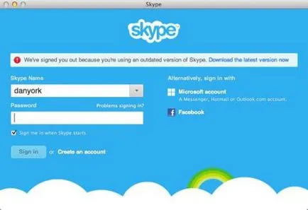 Hiba a Skype is