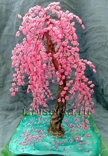 Cherry fa gyöngyök, gyöngyös fák (cseresznye gallyakból gyöngyök) Cherry fa gyöngyök, gyöngy fák