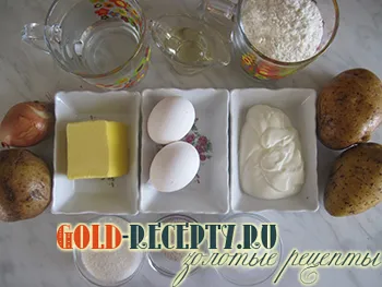 Lapos sütemény burgonya a sütőben recept egy fotó