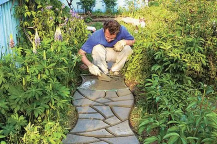 Utak a kertben a cement kezét hogyan bebetonozott fotó