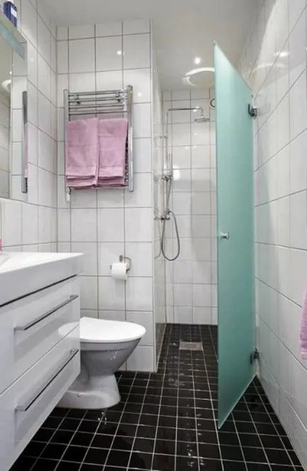 Zuhany kis fürdőszoba tervezése és telepítése (55 fotó)