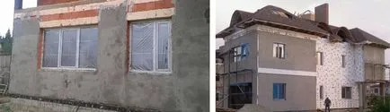 Befejező homlokzat stukkó ház