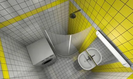 Belső fürdő zuhanyzóval és fotó design fürdőszoba zuhanyzóval