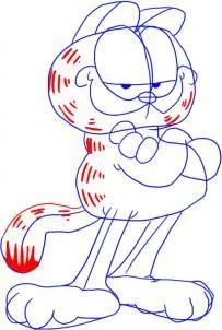 Hogyan kell felhívni a macska Garfield szakaszokban ceruza (festék) Hogyan kell felhívni a macska Garfield ceruza szakaszaiban