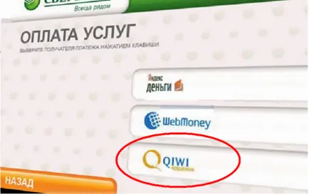 Hogyan lefordítani Qiwi erszényt Sberbank kártya - lépésről lépésre útmutató és videó