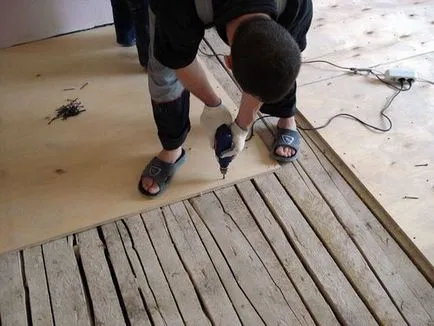 Hogyan feküdt a lemez egy fa vagy beton padló