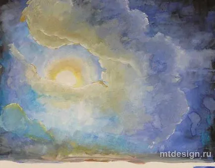 Hogyan rajzoljunk Sea gouache, gyönyörű mintát 12 percig