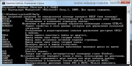 A parancssor a Windows 7