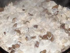 Lasagna csirkével és gombával