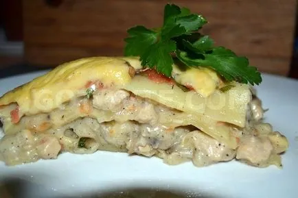 Lasagne gombával és csirke - lépésről lépésre recept fotókkal - házi receptek (lépésről lépésre) Lasagne gombával és csirke - lépésről lépésre recept fotókkal - házi receptek