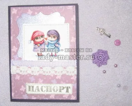 Passport fedél scrapbooking technikák, mester - osztály lépésről lépésre fotók