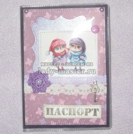 Passport fedél scrapbooking technikák, mester - osztály lépésről lépésre fotók