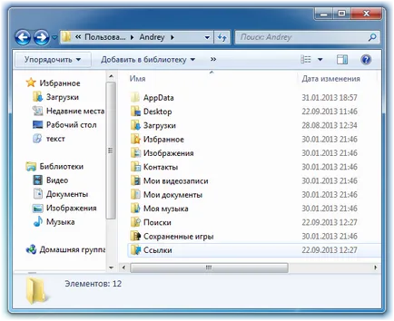 Users mappa ablakok