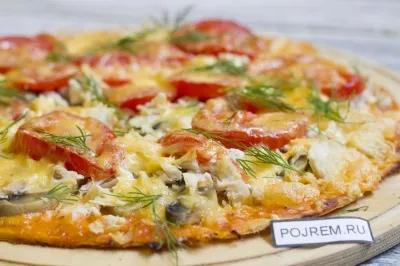 Pizza csirkével és gombával - lépésről lépésre recept, hogyan kell főzni fényképpel (pizza) Pizza csirkével és gombával - lépésről lépésre recept, hogyan kell főzni fotókkal