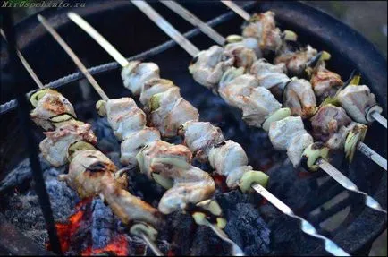 Sertés legfinomabb pác mint a pácolt húsok nyárson, hogy ez puha és (shish kebab) Sertés legfinomabb pác mint a pácolt húsok nyárson, hogy ez puha és