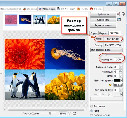Elhelyezés kép egy program Photoscape