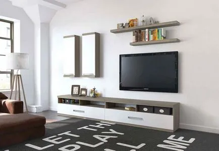 Fal egy TV - design modern nappali belső dolgok (javítás) Fal egy TV - design modern nappali belső dolgok