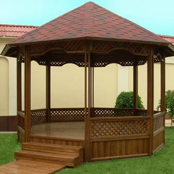 Pavilonban a kerti telek
