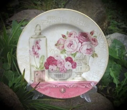 Master Class fordított decoupage lemezek Master Class fordított decoupage lemezek