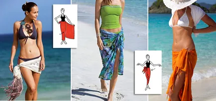 Hogyan lehet lekötni egy pareo a strandon Hogyan lehet lekötni egy pareo a strandon