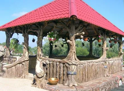 Pavilonban a kerti telek