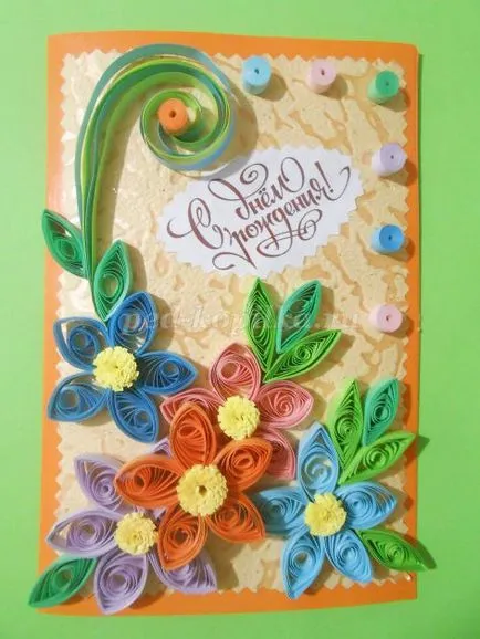 Képeslap kezüket Quilling