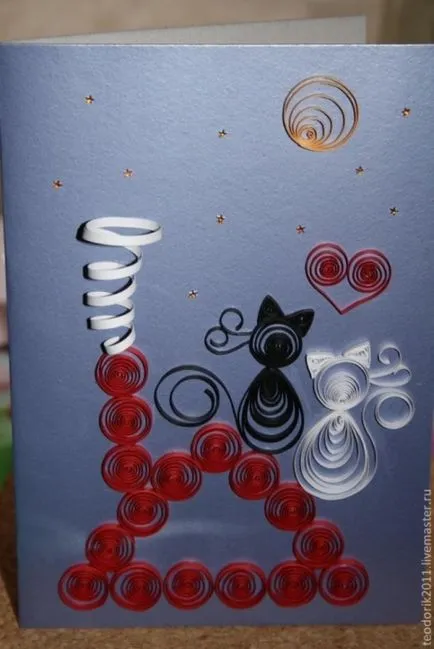 Képeslap kezüket Quilling