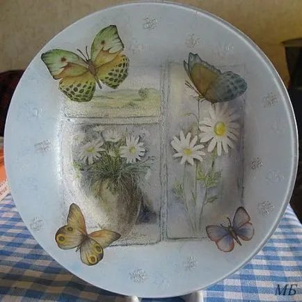 Master Class fordított decoupage lemezek Master Class fordított decoupage lemezek