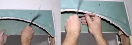 Arch készült gipszkarton kezükkel belülről, ajtó (arch) Arch készült gipszkarton kezüket Belső ajtó