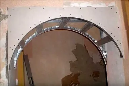 Arch készült gipszkarton kezükkel belülről, ajtó (arch) Arch készült gipszkarton kezüket Belső ajtó