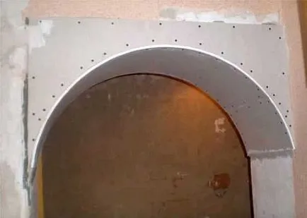 Arch készült gipszkarton kezükkel belülről, ajtó (saját) Arch készült gipszkarton kezüket Belső ajtó
