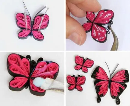 Butterfly Quilling lépésre műhely létrehozására fotó és videó utasítást, diagramok