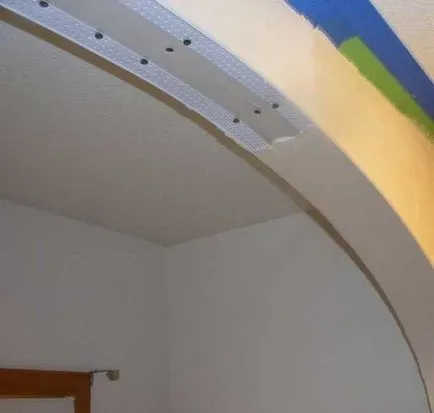 Arch készült gipszkarton kezükkel belülről, ajtó (saját) Arch készült gipszkarton kezüket Belső ajtó
