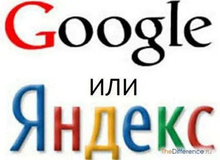 Mi a különbség a Google Yandex, mi a különbség