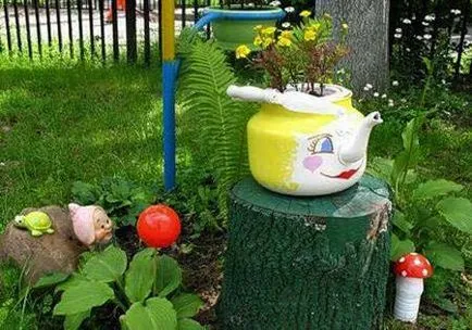 Dekoratív tuskók telken - 25 ötleteket díszítésére kertvárosi övezetben (a terület kender) Dekoratív kender a térségben - 25 ötleteket díszítésére kertvárosi övezetben