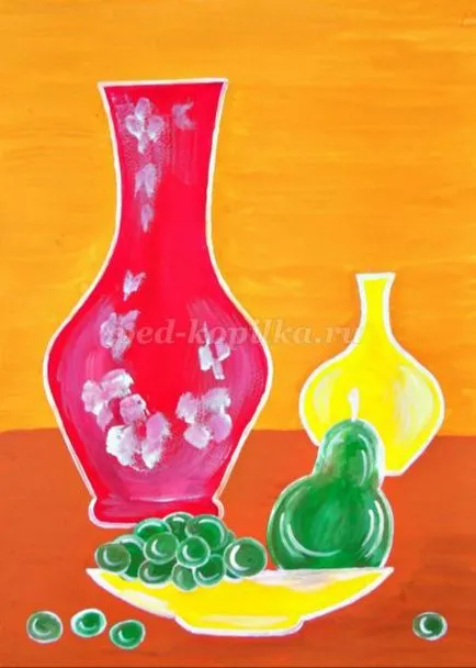 Dekoratív csendélet gouache lépésről lépésre fotókkal gyermekeknek 7 éves kortól (fotók) Dekoratív csendélet gouache lépésről lépésre fotókkal gyermekeknek 7 éves kortól