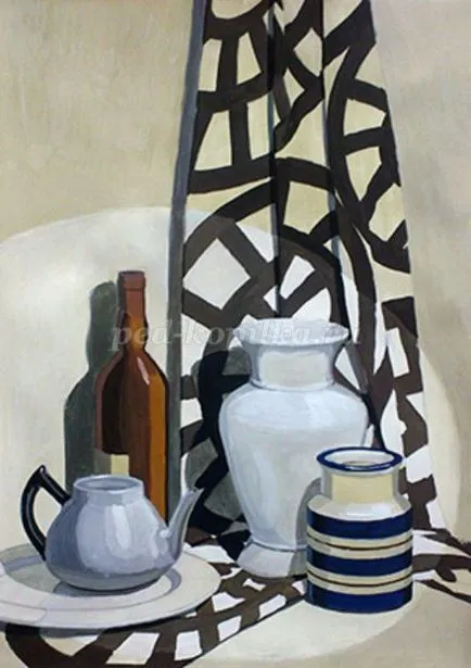Dekoratív csendélet gouache lépésről lépésre fotókkal gyermekeknek 7 éves korig (gyermek) Dekoratív csendélet gouache lépésről lépésre fotókkal gyermekeknek 7 éves kortól
