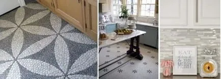 csempe design a konyhában visel kötényt és a padlóra (fotó) (Design) csempe design a konyhában visel kötényt és a padlóra (fotó)