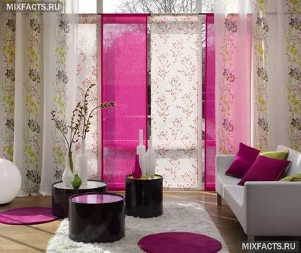 A design az ablakok a nappaliban ötletek és képek (dekorációs ablak függöny) A design az ablakok a nappaliban ötletek és képek