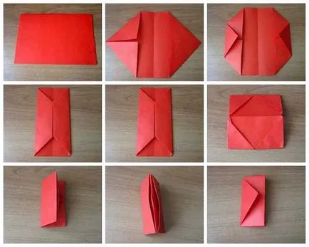 Hogyan készítsünk egy erszényt ki papír origami, a kezek, a rendszer (papír) Hogyan készítsünk egy erszényt ki papír origami, a kezek, a rendszer