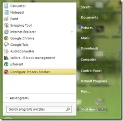 Hogyan lehet blokkolni bizonyos folyamatok és programok futnak a Windows - lopakodó beállítások