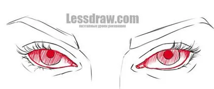 Hogyan kell felhívni a szem ceruza szakaszosan, lessdraw